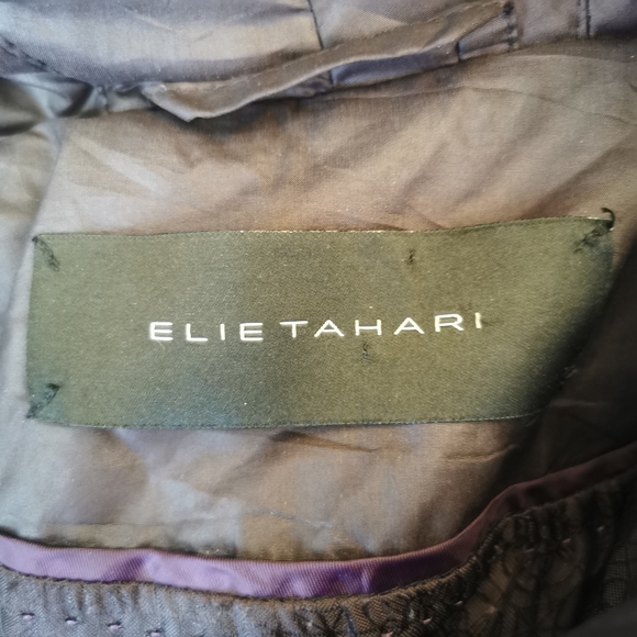 Elie Tahari Thigh Length Down Filled Brown Puffer Coat Oversized Hood - Sz S - Picture 9 of 10